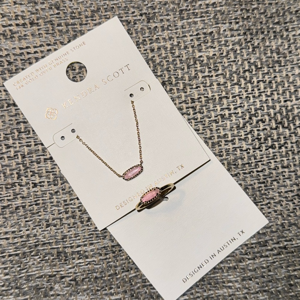 Kendra Scott Pink necklace and matching ring